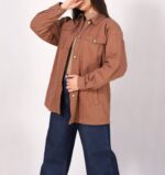 شومیز کتان اسپرت آجری