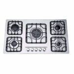 اجاق گاز صفحه ای هومان پنج شعله (وسط) استیل مدل RADIN F5R