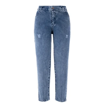 شلوار جین زنانه آبی کمر کش کد 2026