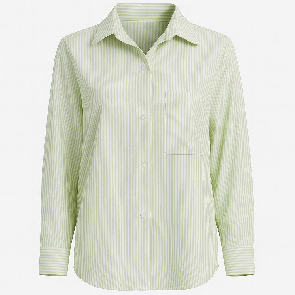 شومیز سبز راه راه زنانه فری سایز