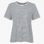 تی شرت نخی زنانه پنجره مدل راه راه مشکی