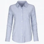 شومیز زنانه آبی راه راه فری سایز