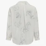 شومیز آستین زنانه پنجره بلند طرح اسب سفید فری سایز - Image 2