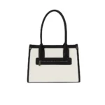 کیف زنانه چرم دستی سفید مشکی مدل F824