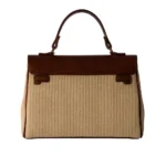 کیف زنانه چرم دستی و پارچه حصیری مدل F835 - Image 3