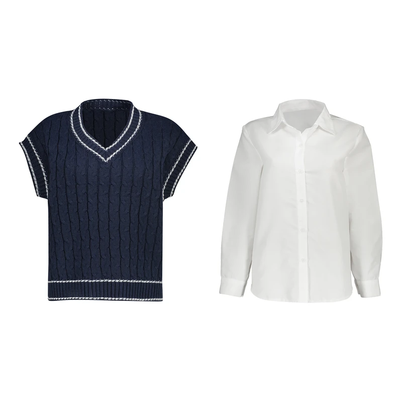 62461acd2062cd8c6b58f529f0f60240d8d9f172_1760533308 دو تیکه شومیز سفید و ژیله بافت زنانه پنجره