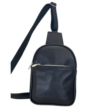 کیف کراس بادی مردانه چرم مشکی پنجره