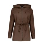 کاپشن بارانی کلاهدار زنانه پنجره کد F178