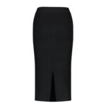 دامن بافت راسته زنانه مشکی پنجره کد F87