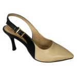 کفش زنانه کرم و مشکی پاشنه باریک - Image 3