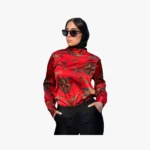 شومیز مجلسی ساتن طرحدار زنانه - Image 2