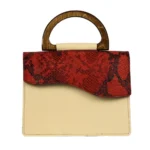 کیف دستی (دسته چوبی) دو رنگ - Image 2