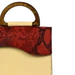 کیف دستی (دسته چوبی) دو رنگ - Image 3