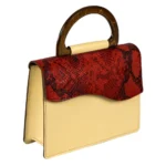 کیف دستی (دسته چوبی) دو رنگ