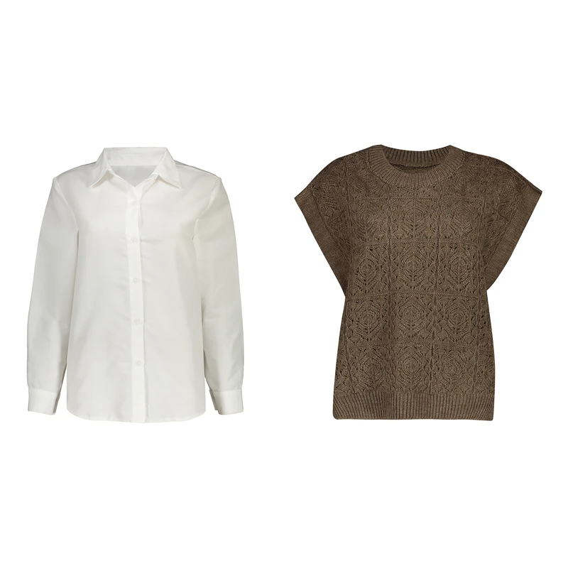 6e62a63edb062acbf27c5dbb399e82a962a86779_1760533409-1-17 ست شومیز و ژیله رویه زنانه کد FX74 - Image 1