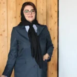 مانتو شلوار اداری زنانه فارل راه راه مدل 2025 - Image 4