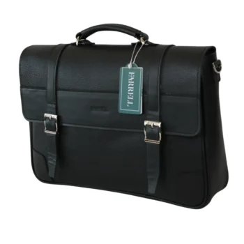 کیف اداری مردانه مشکی تمام چرم پنجره کد: FMC78