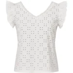 تاپ زنانه فارل مدل خامه دوزی سفید