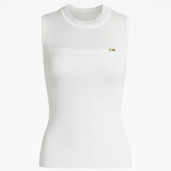 تاپ مجلسی فارل مدل یقه گرد سفید