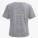 تی شرت نخی زنانه فارل مدل راه راه مشکی - Image 2